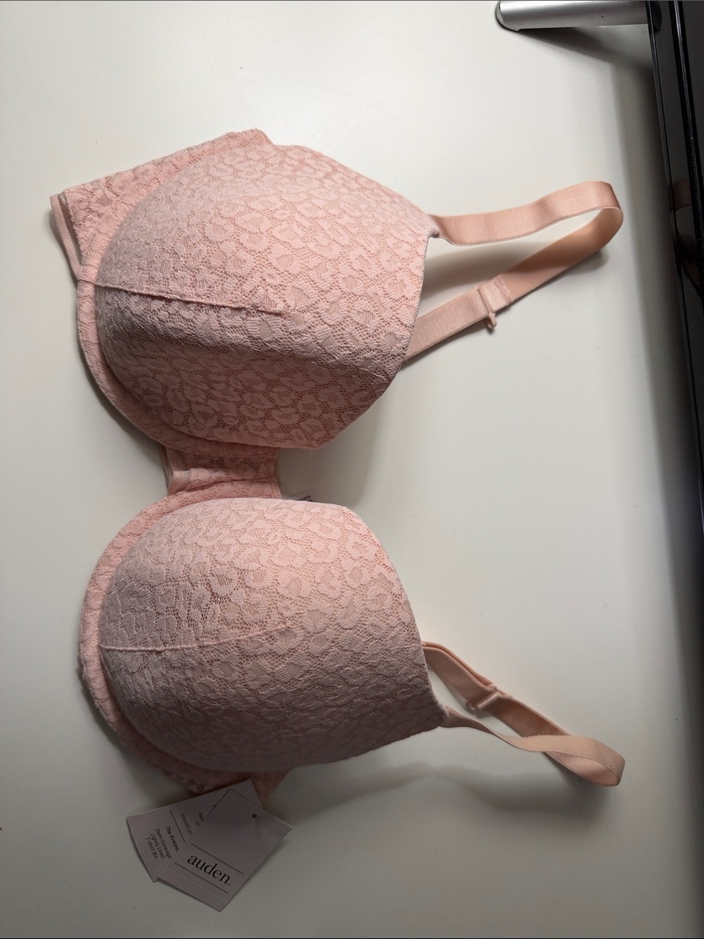 Auden Lace Push-Up Bra in Blush Pink Sz 36 DD